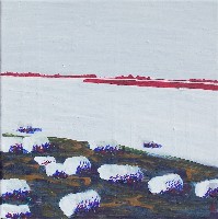 Landschaft, 2014, 30 x 30, Acryl auf Baumwolle